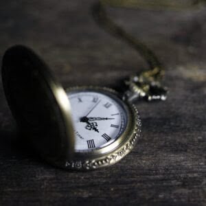 Open watch on table